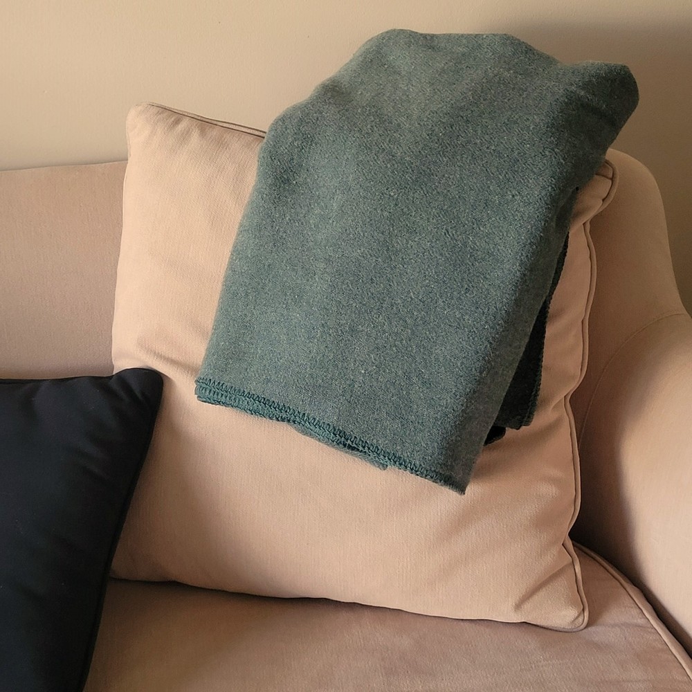 Vintage Ralph Lauren Blue Label 100% Wool Blanket ~ 90”x90”